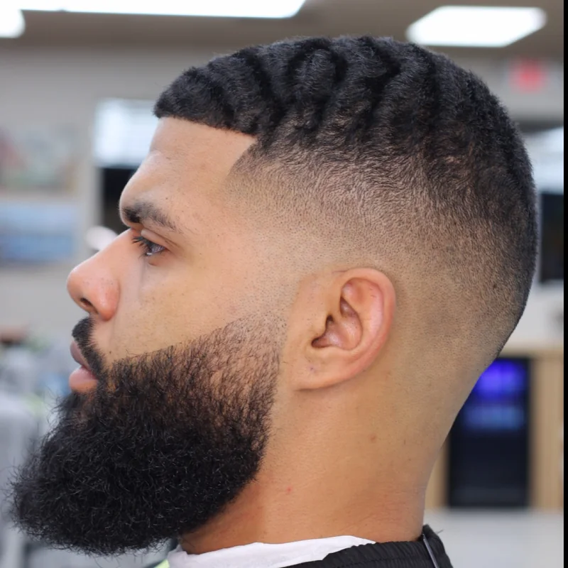 Skin fade with a full beard shape-up by Nataly at The Hause of Fades in Fort Myers